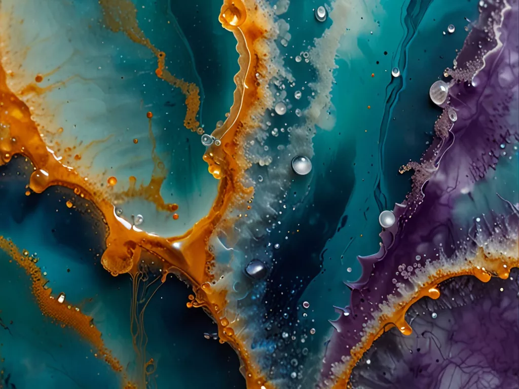 Detailed close-up of resin art texture
