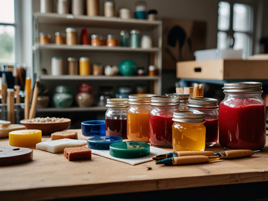 Workshop showing artisan tools and materials