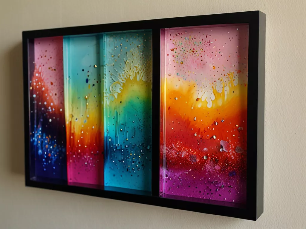 Colorful resin art display
