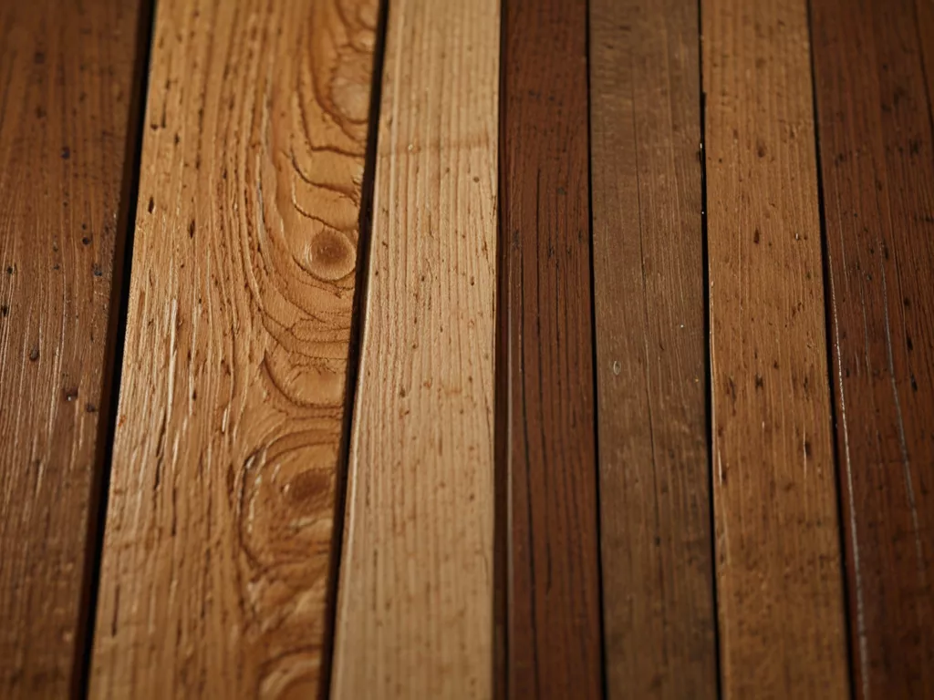 Various wood types showing different grain patterns