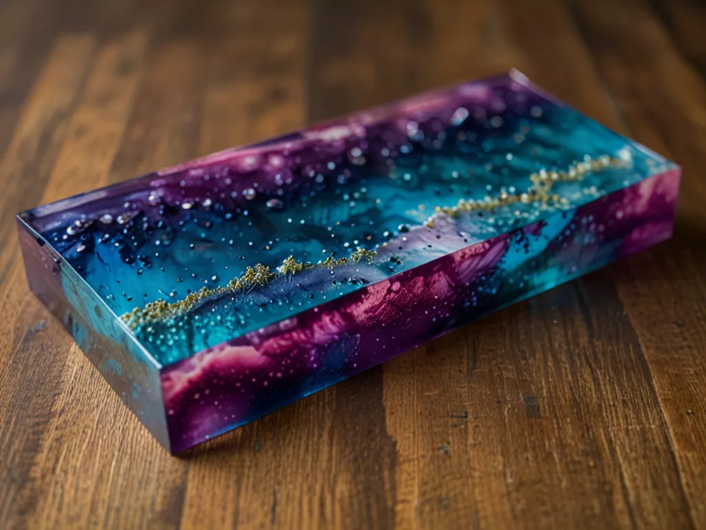 Limited edition resin art piece with unique color blend
